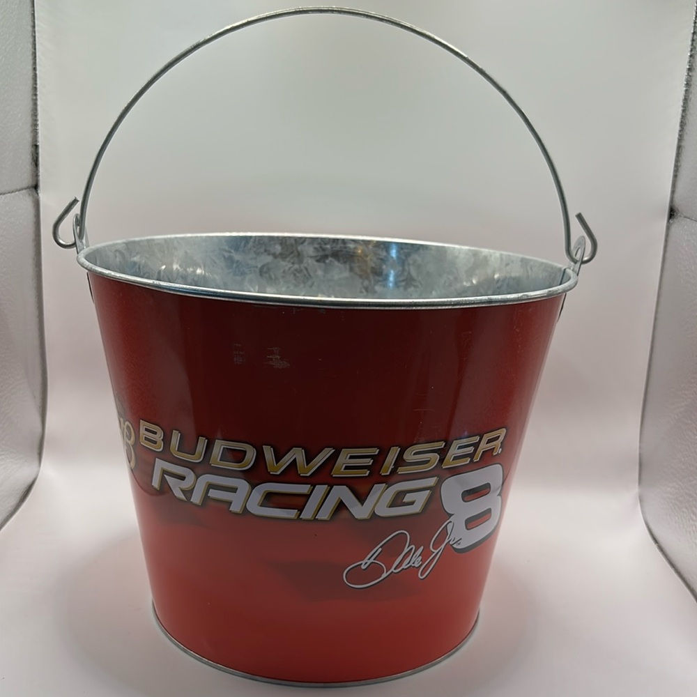 Budweiser Racing Dale‎ Jr Red Bucket with Silver Handle